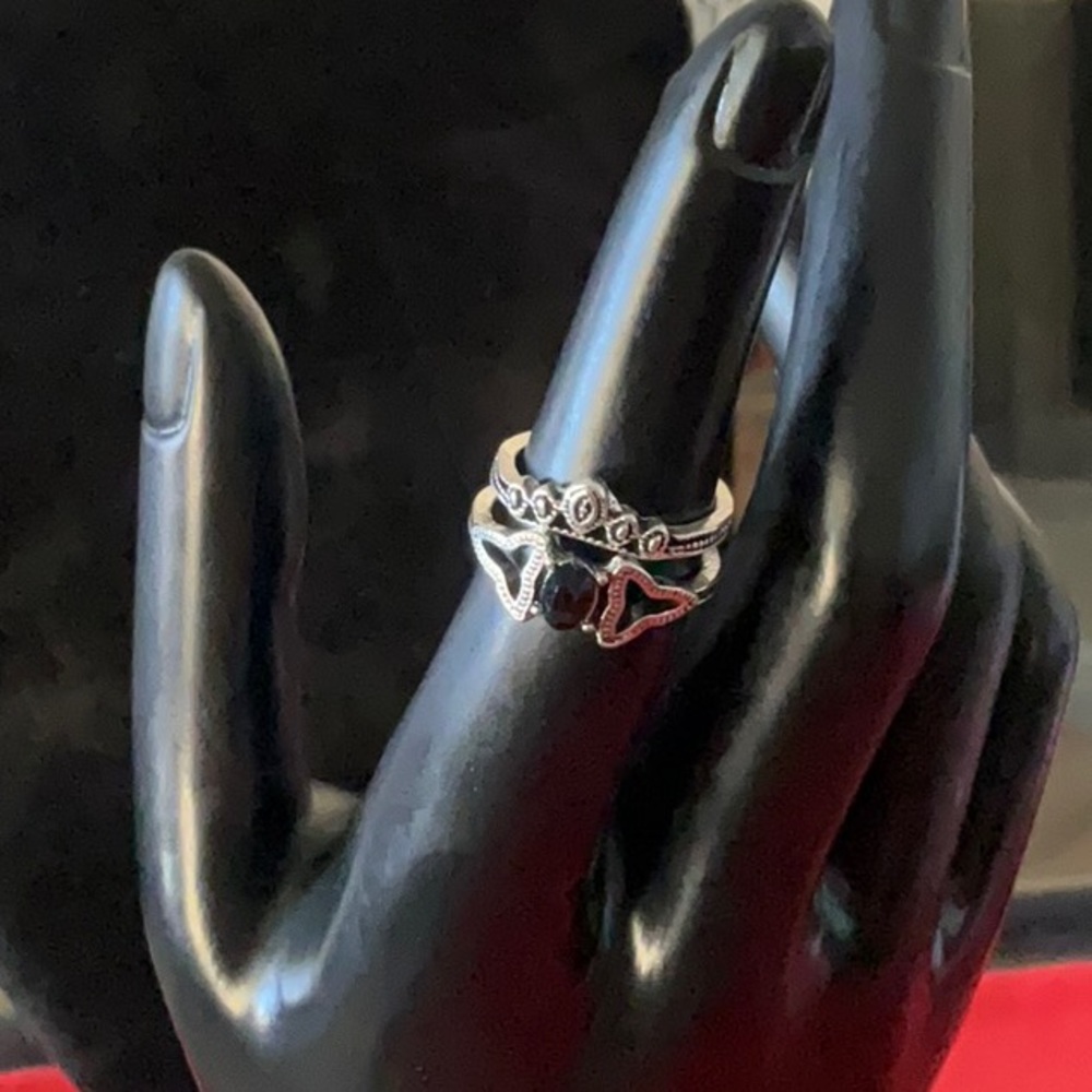 Silver midi ring-two rings